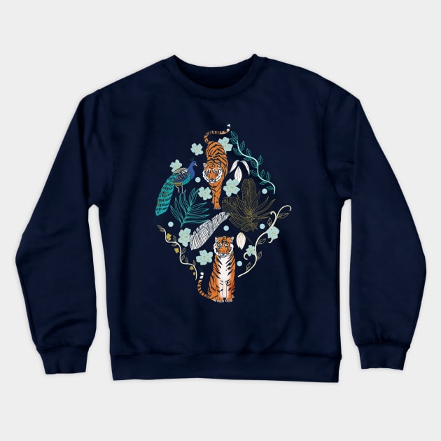 Tiger Toile Crewneck Sweatshirt by tangerinetane